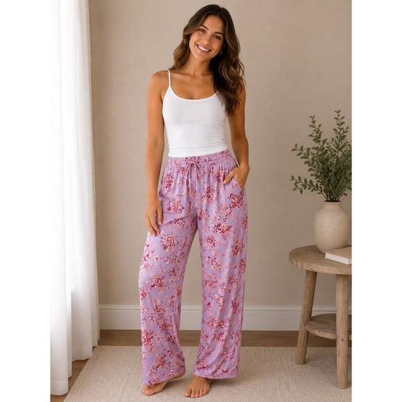 The Pioneer Woman Other - The Pioneer Woman Lavender Floral Pajama Pants Plus Size 2X Wide Leg Lounge